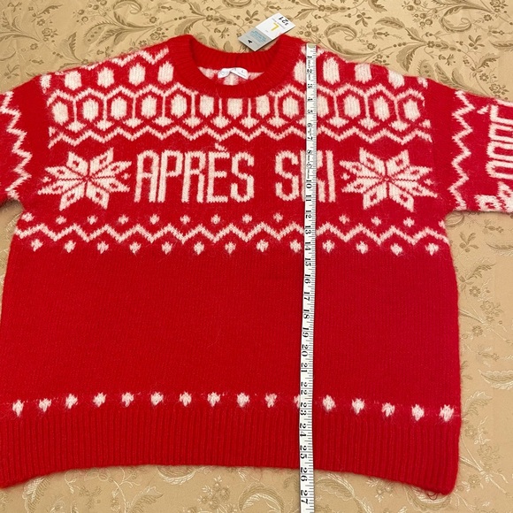Primark Red Apres Ski Sweater - Oversized- Women’s size L - NWT - Picture 6 of 13